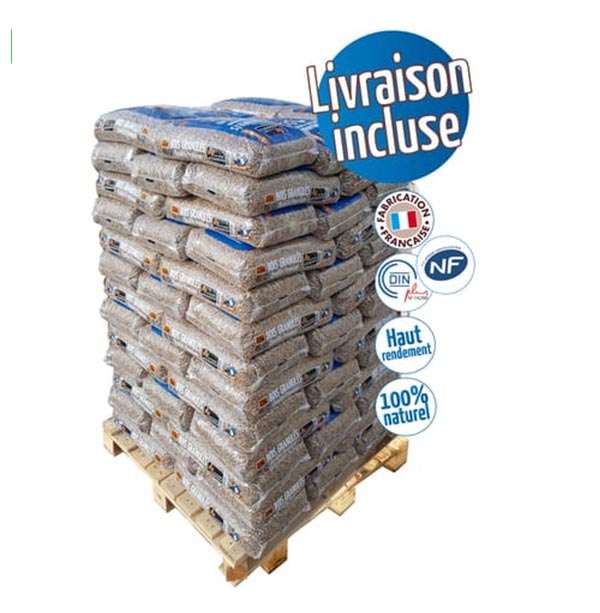 Livraison Granulés Bois EO2 fabriqué en France, 100% résineux.